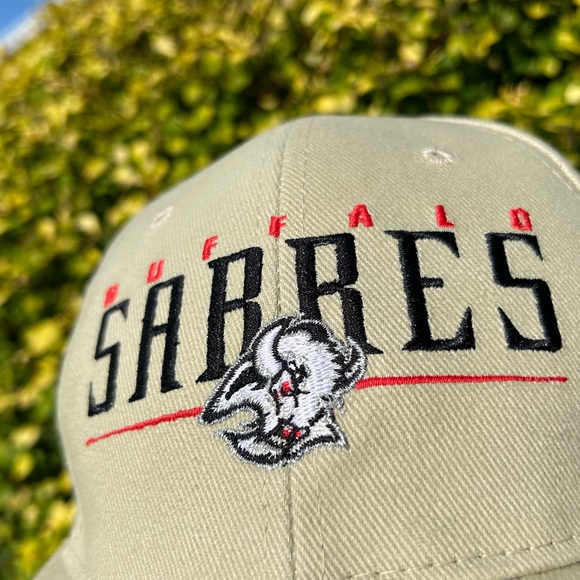 Vintage 90s Buffalo Sabres ⚔️ Starter snapback hat baseball cap NHL earth tones - Picture 3 of 16